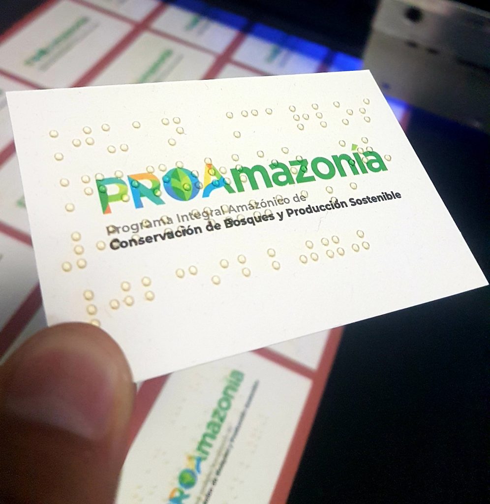 braille bruler tarjeta de presentacion proamazonia